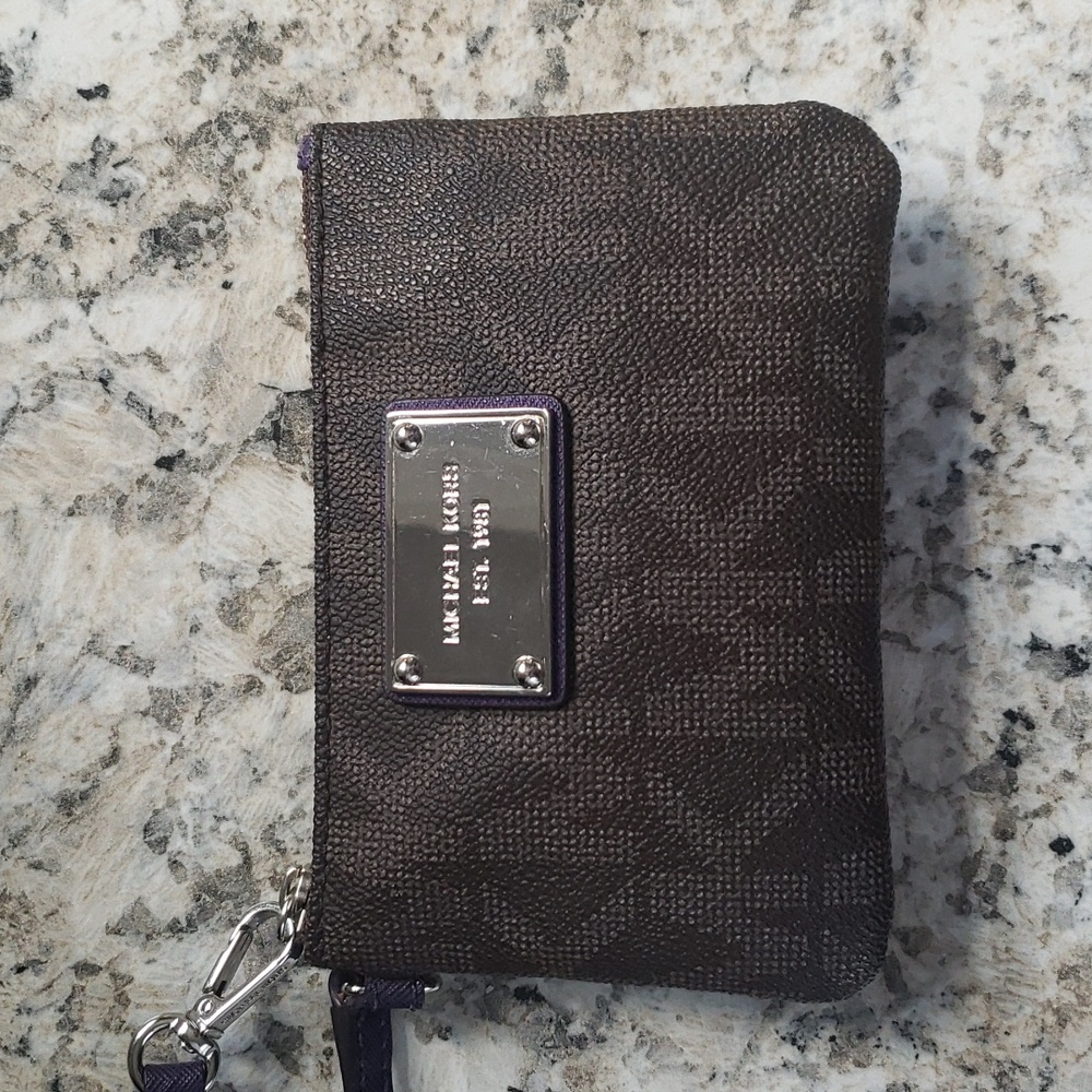 Michael Kors Saffiano Leather MK Logo Wristlet